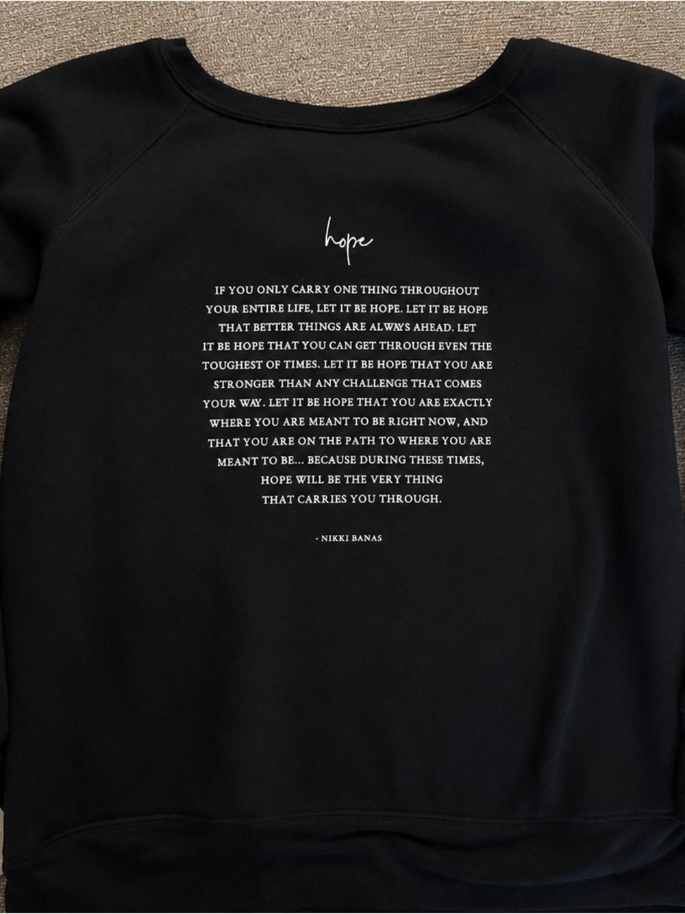 NWT Om & Ah London Sz XL “Hope” Graphic Black Women's Crewneck Sweatshirt
